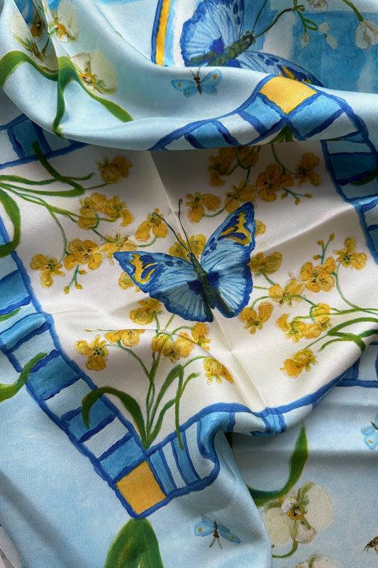 Butterfly Orchid Silk Scarf