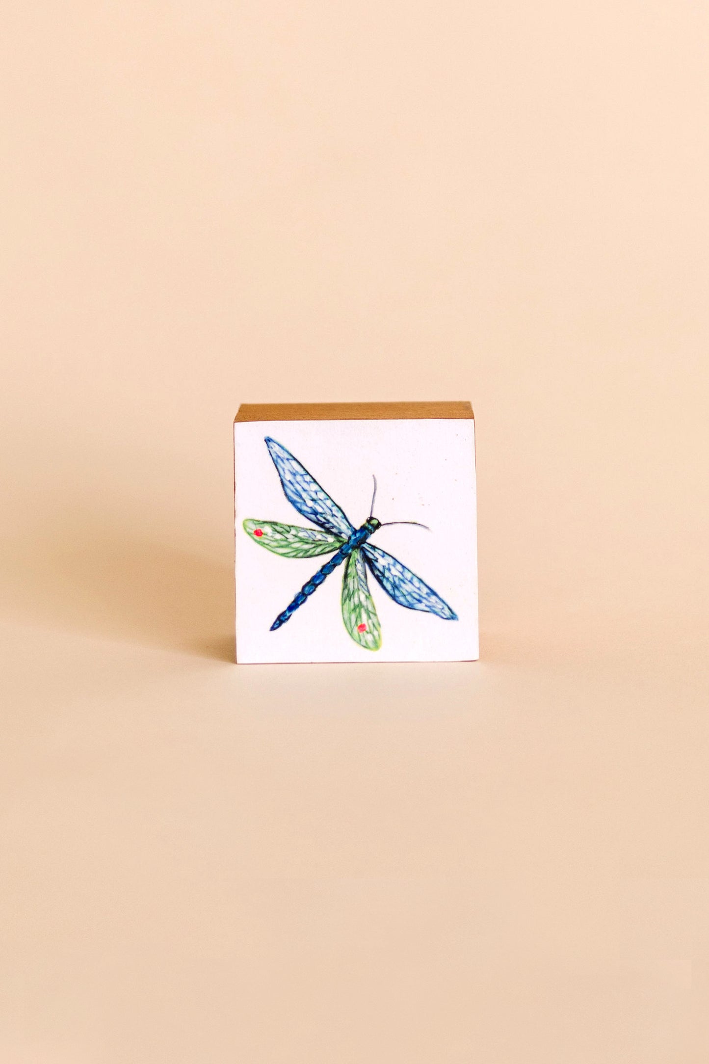 Blue Green Dragonfly 3" Block