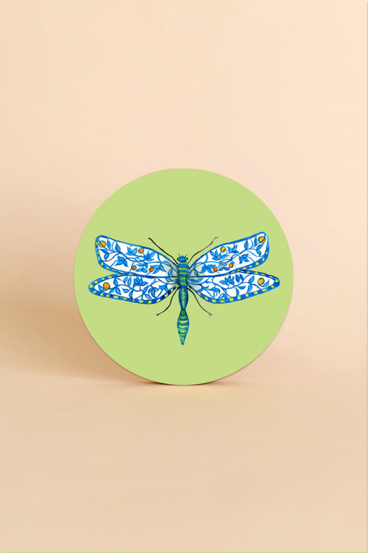 Porcelain Wing Dragonfly 8" Round
