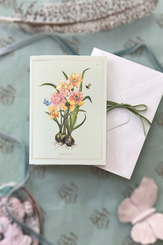 March | Daffodil Card with Gold Foil