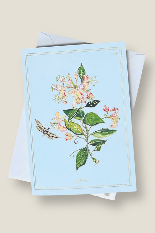 June | Honeysuckle Card with Gold Foil