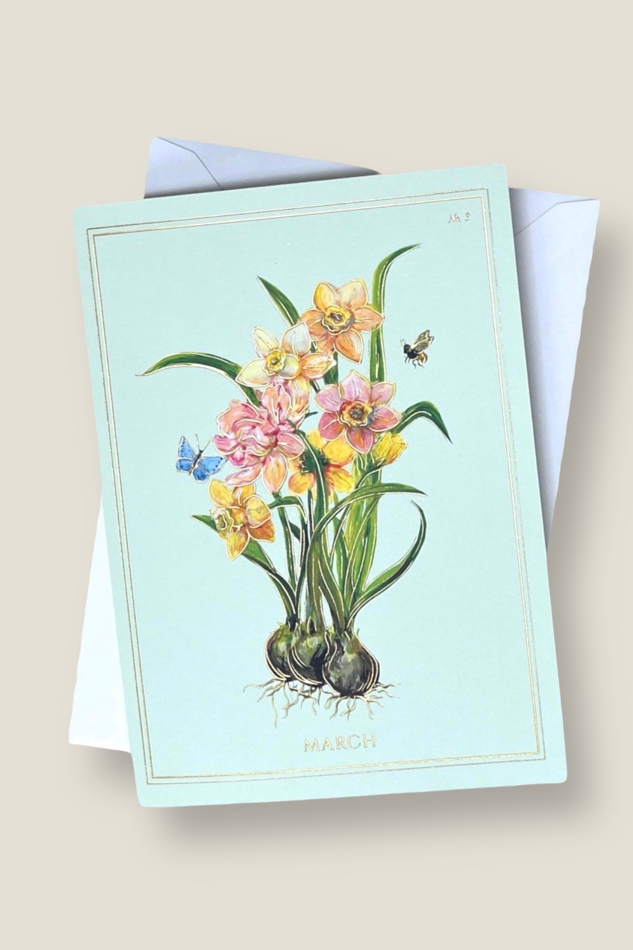 March | Daffodil Card with Gold Foil