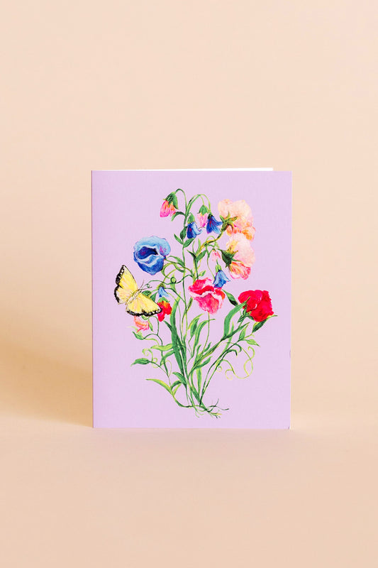 April | Sweet Pea Greeting Card