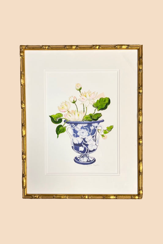 Water Lily & Vase Framed Art Print